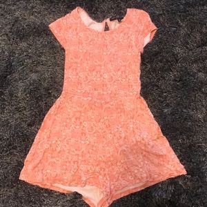 Pink and white patterned jumpsuit